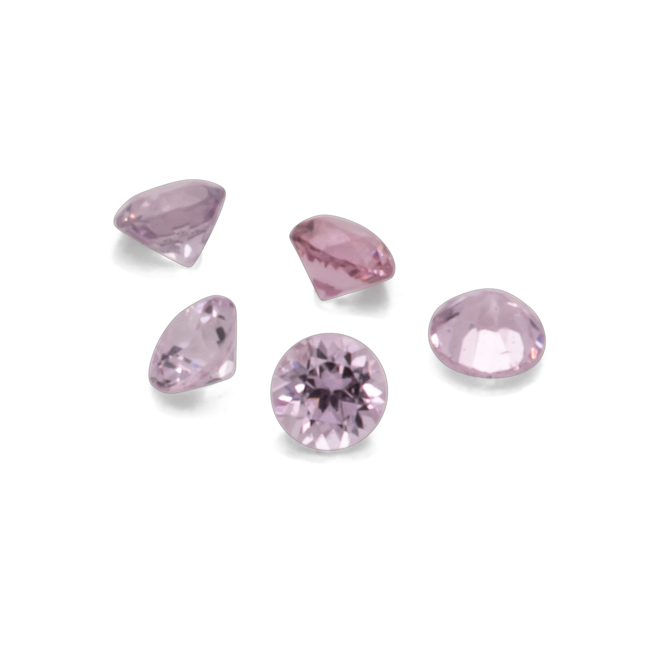 Sapphire - light pink, round, 1x1 mm, approx. 0.005 cts, No. XSR11180