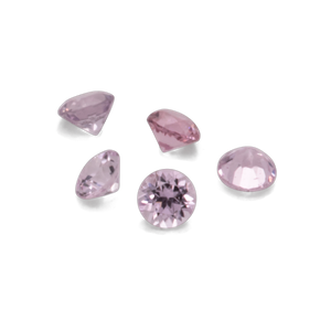 Sapphire - light pink, round, 1x1 mm, approx. 0.005 cts, No. XSR11180