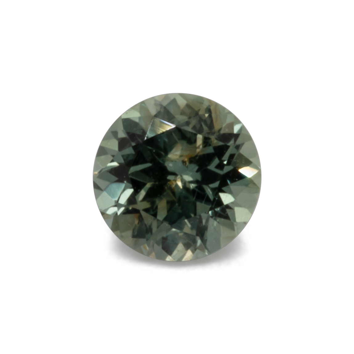 Sapphire - grey/green, round, 4x4 mm, 0.34 cts, No. XSR11222