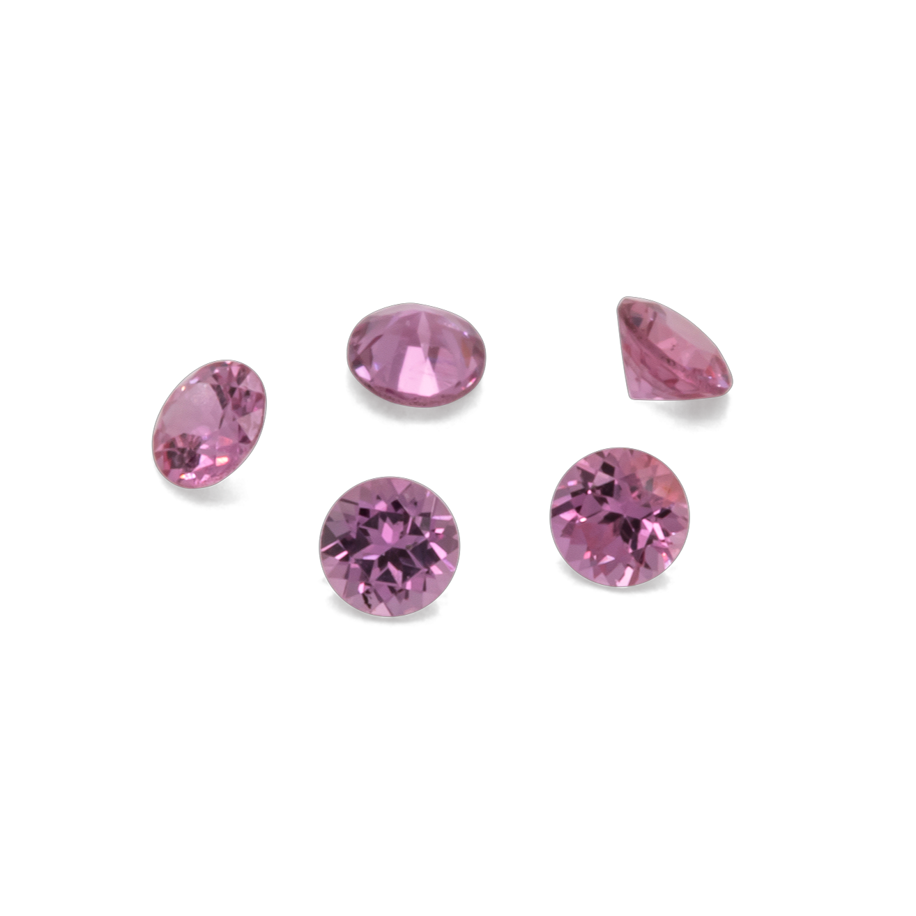 Sapphire - pink, round, 1.5x1.5 mm, approx. 0.02 cts, No. XSR11179