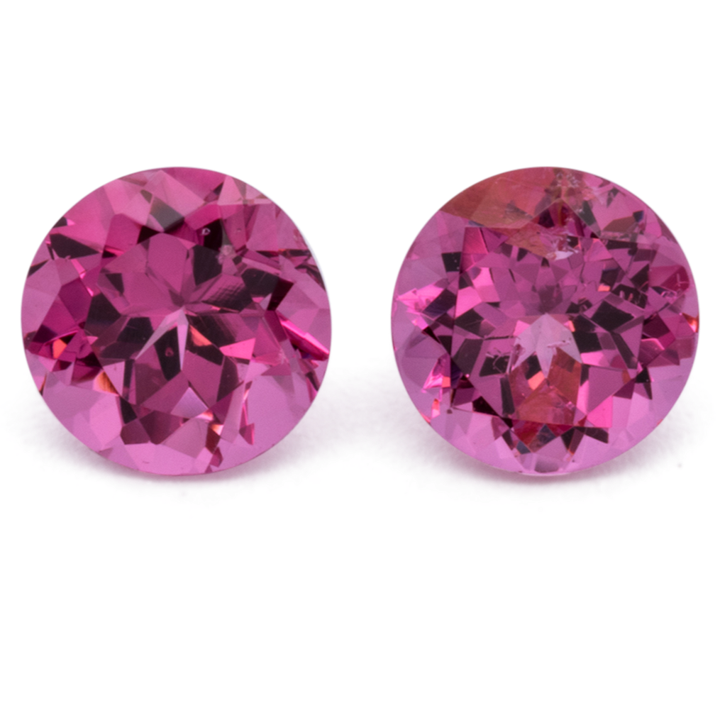 Spinell  Paar - pink, rund, 4.5x4.5 mm, 0.88 cts, Nr. SP90133