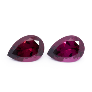 Royal Purple Garnet Paar - rot, birnform, 14.5x10 mm, 13.13 cts, Nr. RP94006