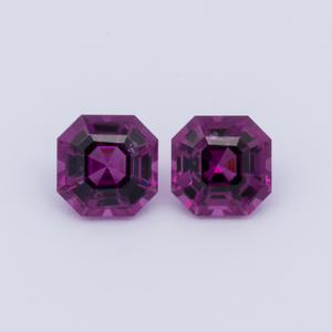 Royal Purple Garnet Paar - lila, asscher, 4.5x4.5 mm, 1.01 cts, Nr. RP94015