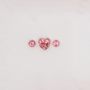 Turmalin im Set - pink & rosa, herz & rund, 3.5x3.5 & 6.1x6 mm, 1.16 cts, Nr. SET99033