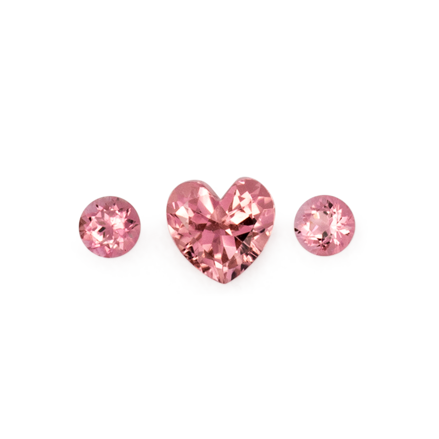 Turmalin im Set - pink & rosa, herz & rund, 3.5x3.5 & 6.1x6 mm, 1.16 cts, Nr. SET99033