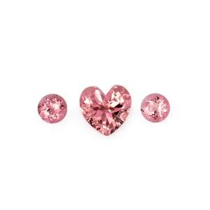 Turmalin im Set - pink & rosa, herz & rund, 3.5x3.5 & 6.1x6 mm, 1.16 cts, Nr. SET99033