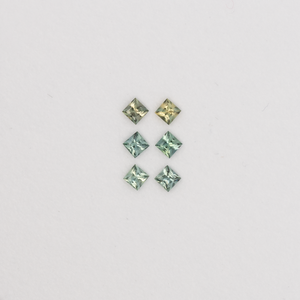 Turmalin im Set - grün, rechteck, 3.0x3.0 & 3.0x3.0 & 2.9x2.9 mm, 1.02 cts, Nr. SET99085