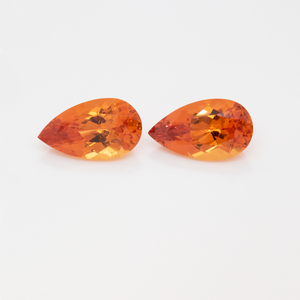 Mandarin Garnet Pair - orange, pearshape, 13x7.5 mm, 7.76 cts, No. MG99059